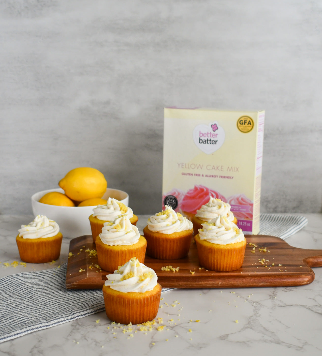 GF Easy Lemon Cupcakes with Lemon Buttercream