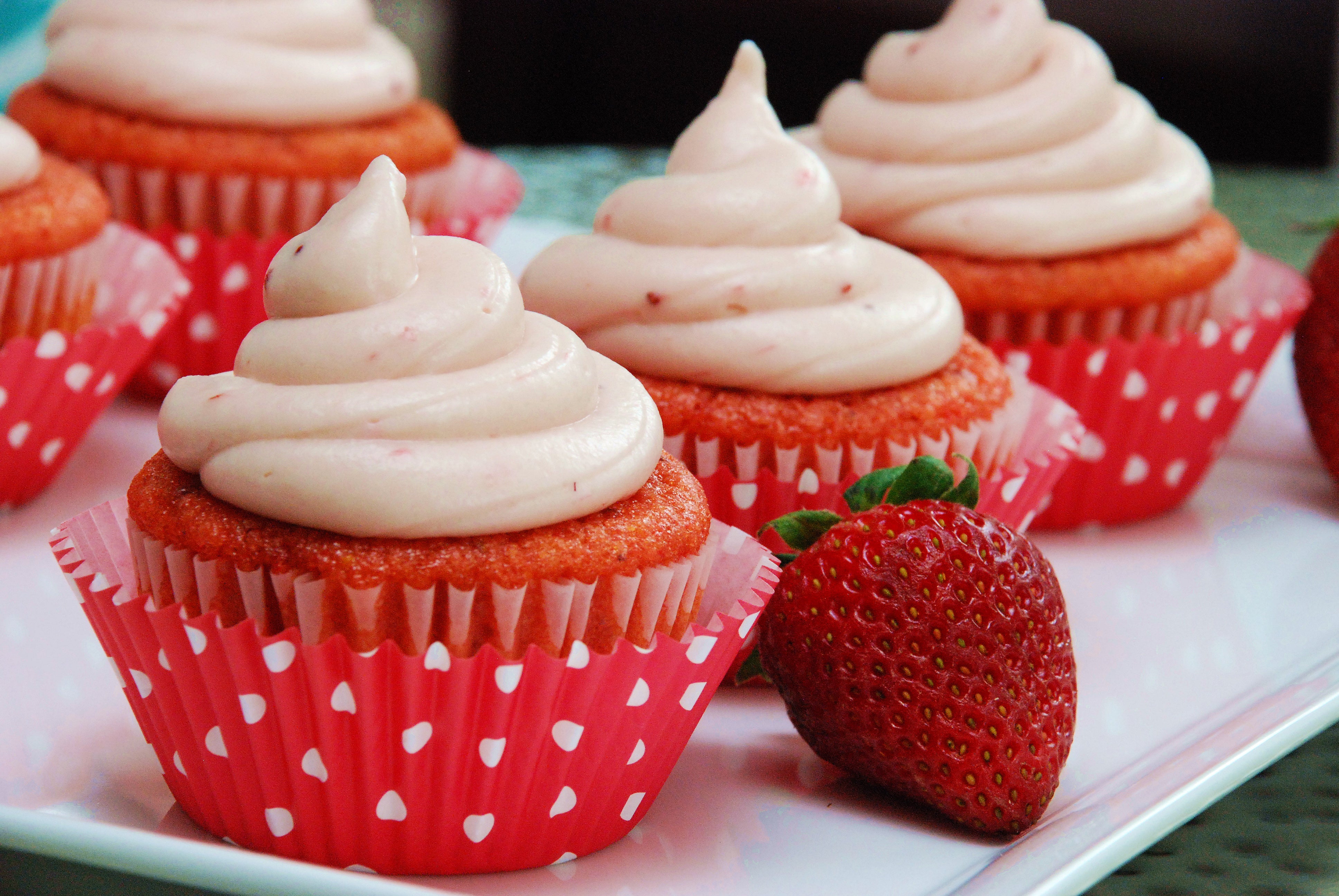 GF Strawberry Cupcakes with Strawberry Cream Cheese Frosting