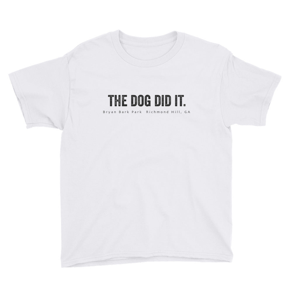 The Dog Did It TShirt (Youth) Bryan Bark Park