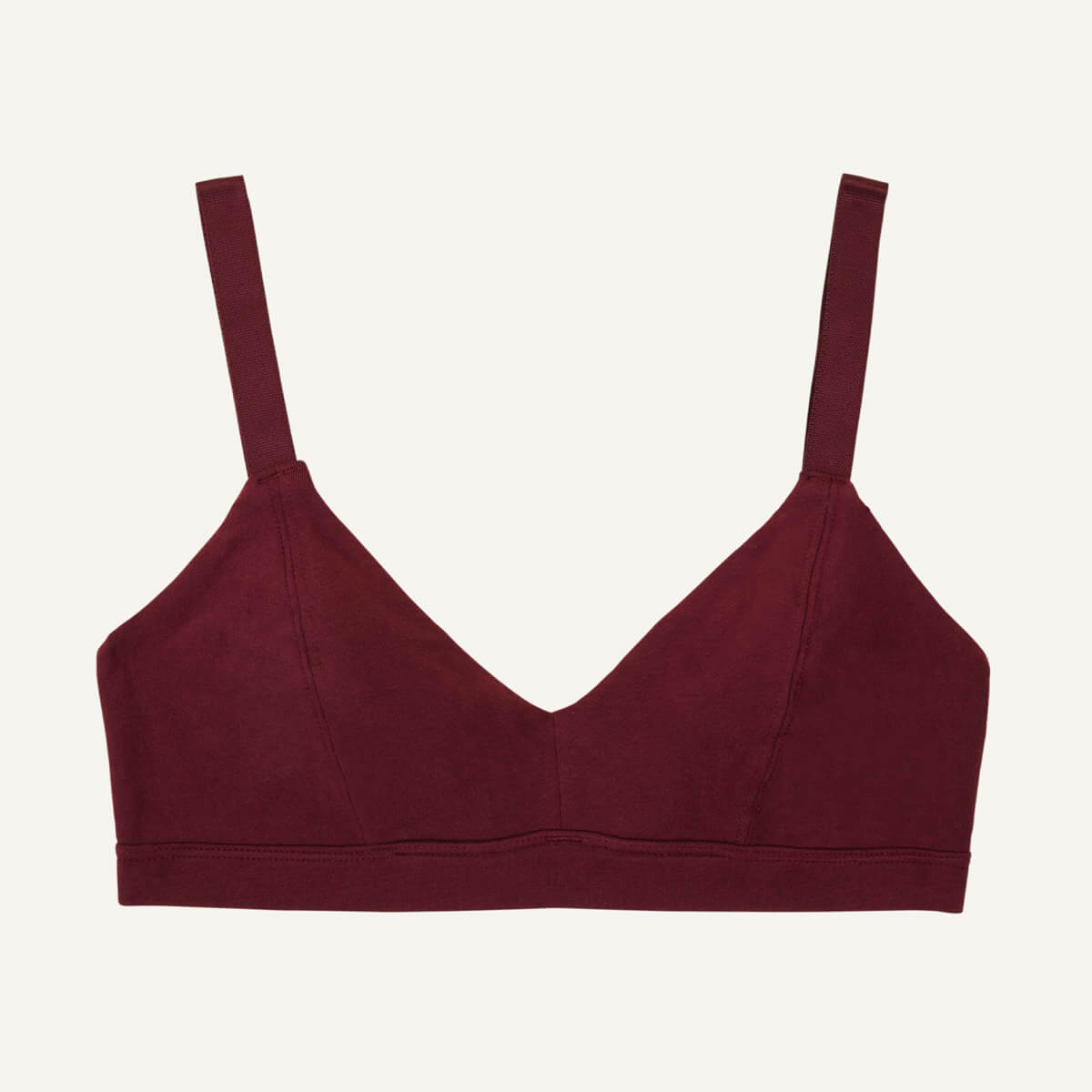 Organic Cotton New Triangle Soft Bra in Garnet