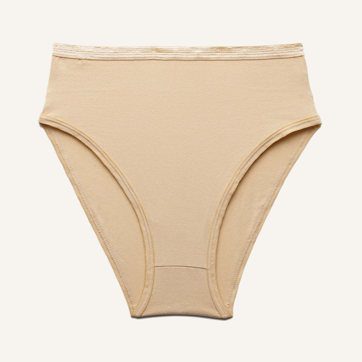 Organic Cotton High-Rise Brief in Wheat