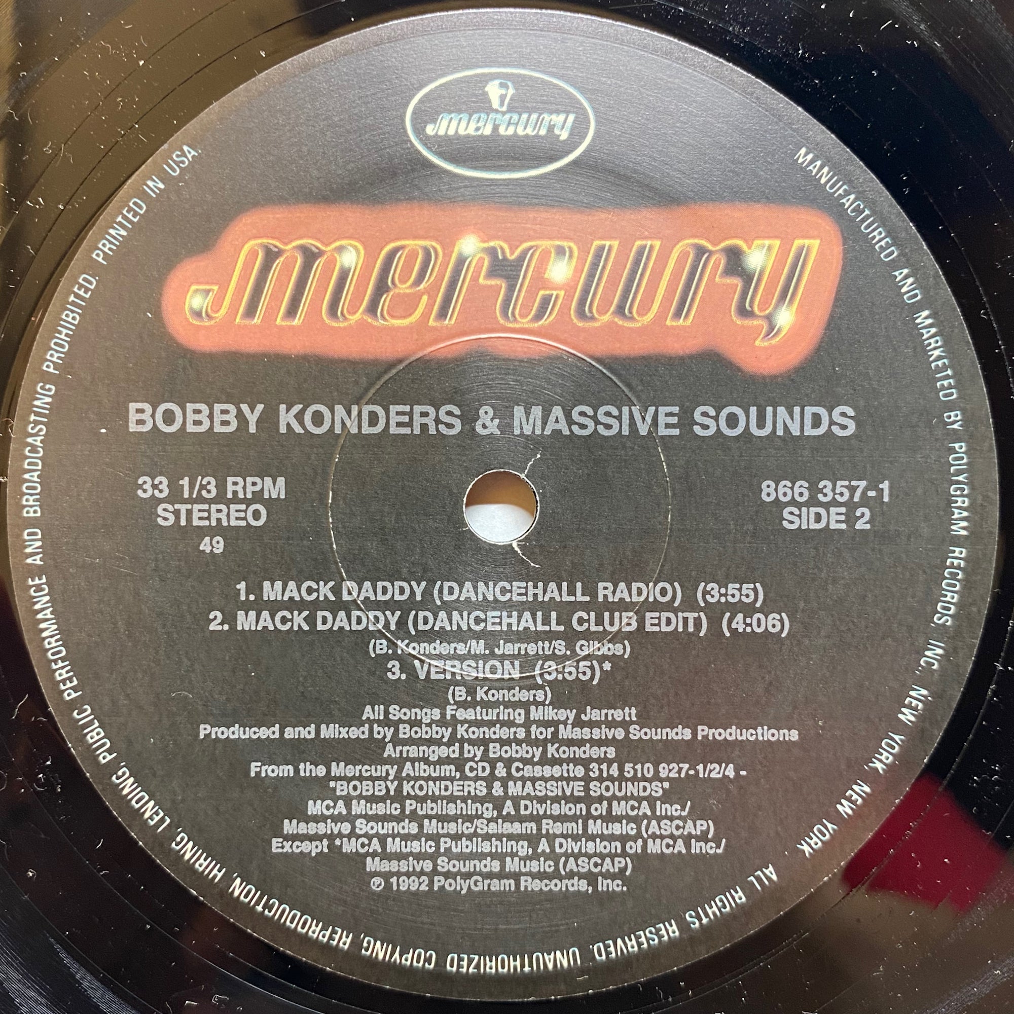 Bobby Konders & Massive Sounds Featuring Mikey Jarrett / Mack 