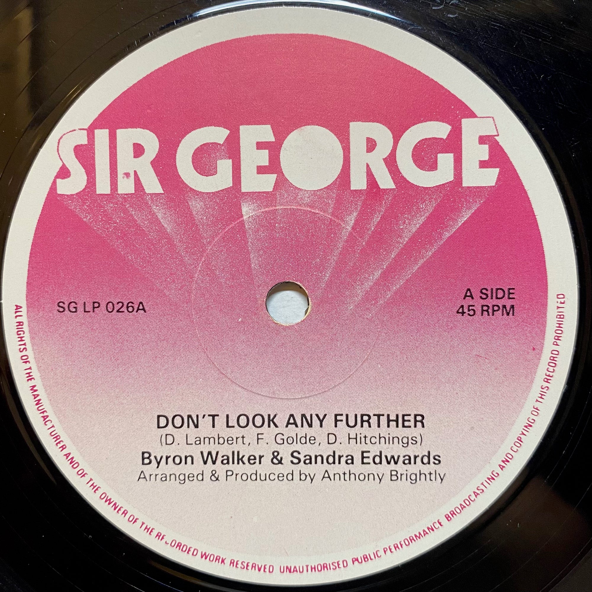 Byron Walker & Sandra Edwards / Anthony Brightly / Don't Look Any