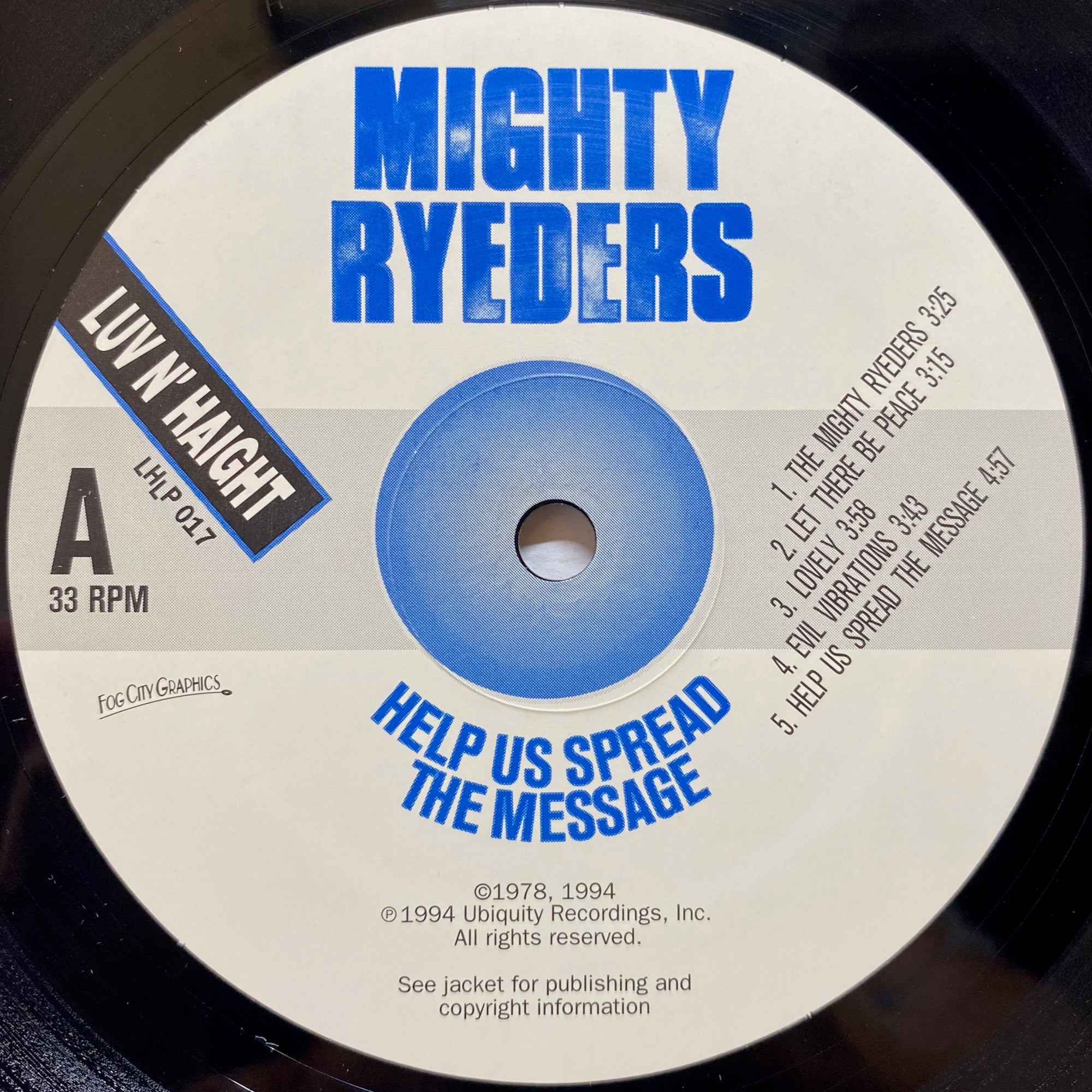 Mighty Ryeders Spread The Message VINYL7 RECORDS