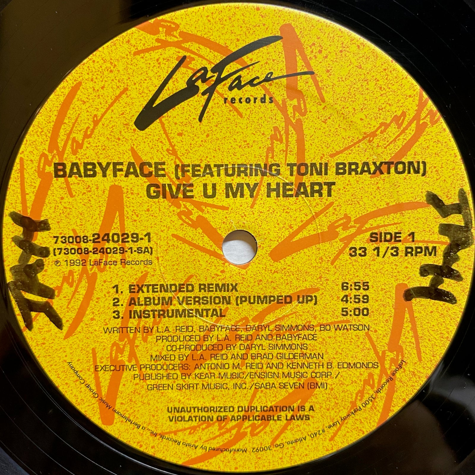 Babyface Featuring Toni Braxton / Give U My Heart | VINYL7 RECORDS