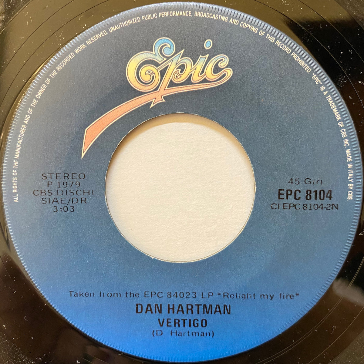 Dan Hartman / Relight My Fire | VINYL7 RECORDS