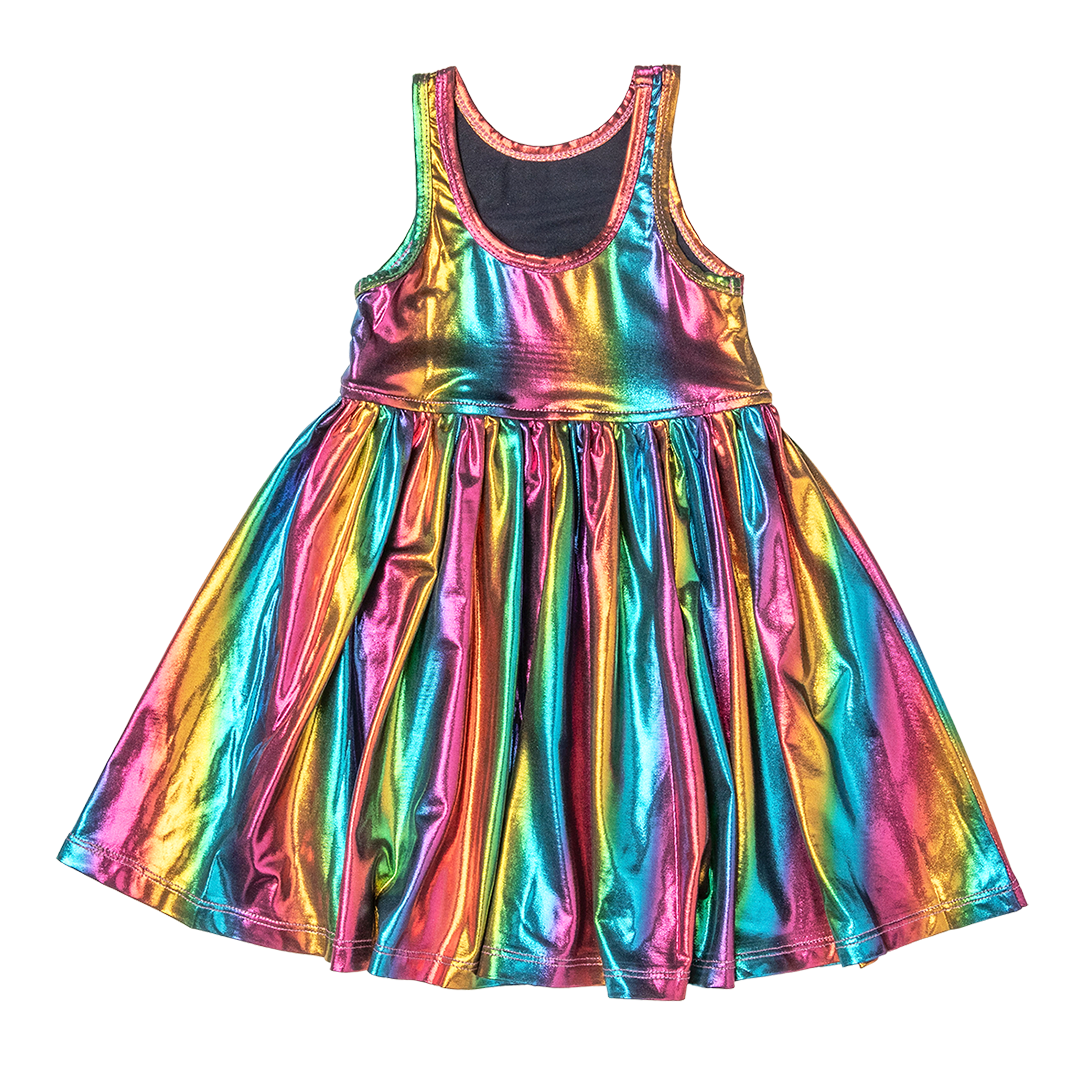 Liza Dress - Dark Rainbow | The Little Lane Shop