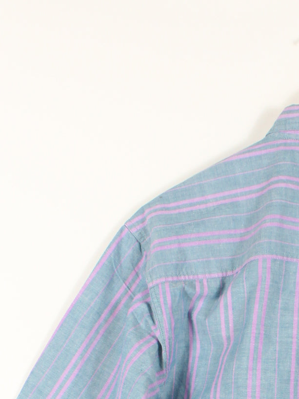 90's Colour Stripe Eddie Bauer Short Sleeve Shirt (M)