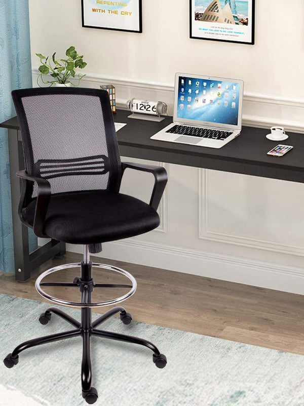 Drafting Chair Tall Office Chair with Adjustable Height, Size: 18.5