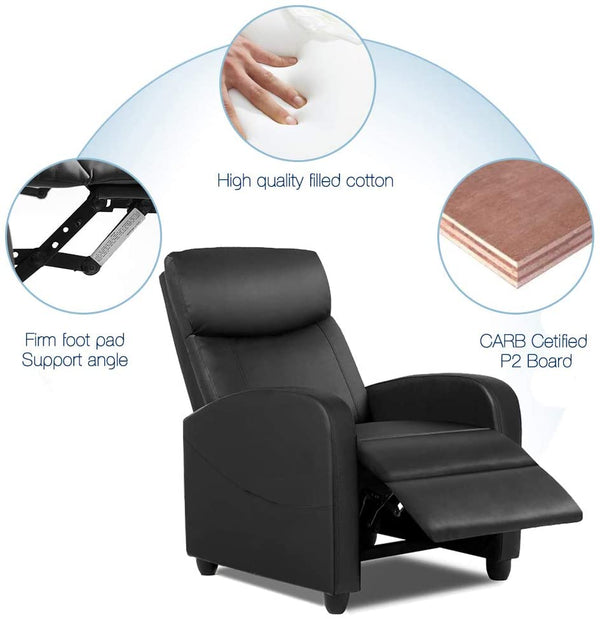 Smugdesk Fabric Recliner Chair Single Sofa Cushion Adjustable Home The –  SmugDesk