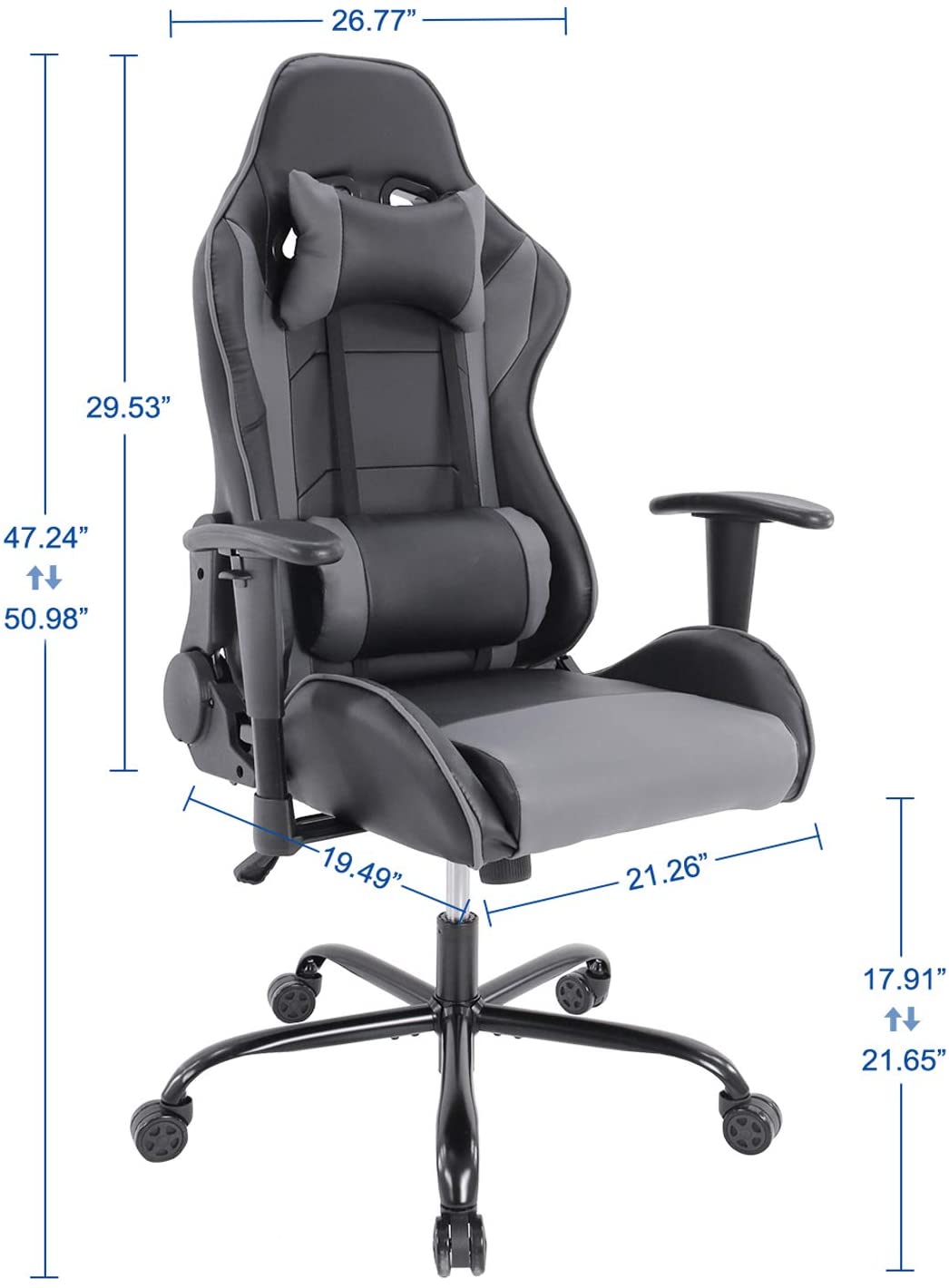 Ergonomic High Back Computer Chair with Height Adjustment ...