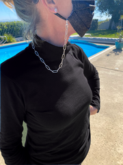 Sterling Silver Chain Necklace and Mask Holder | Handcrafted Jewelry by 4byKaren.com