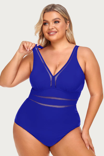 plus-size-see-through-hollow-out-solid-bikini-swimsuit#color_sapphire-blue