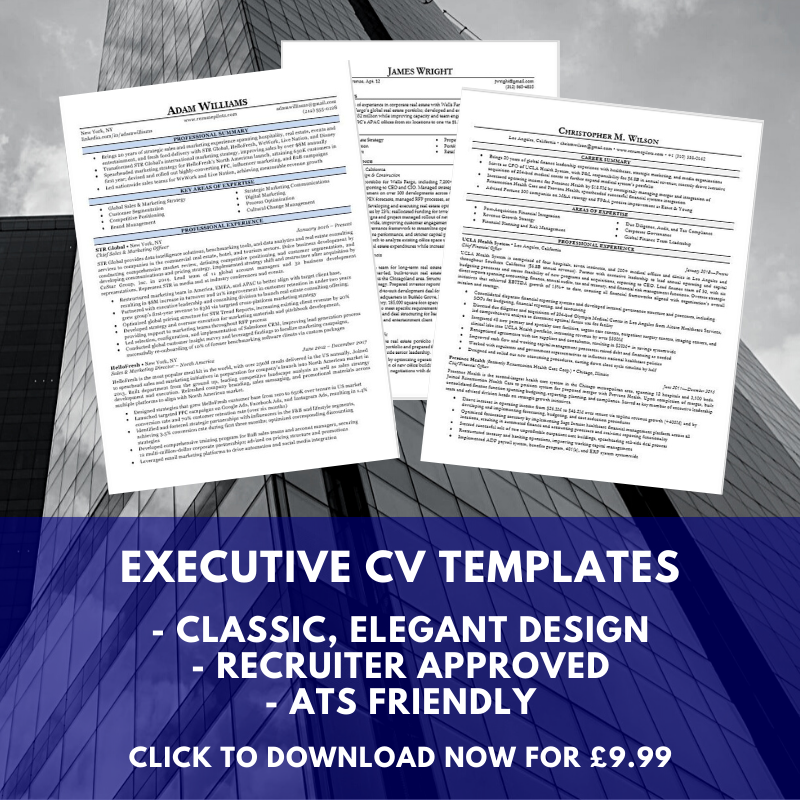 Executive CV Templates - Word Download