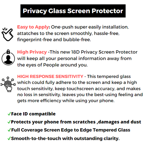 Privacy Glass Screen Protector for Apple Iphone 8 plus