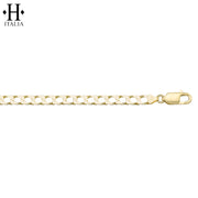 10kt 4.1mm Italian Solid Square Curb Necklace