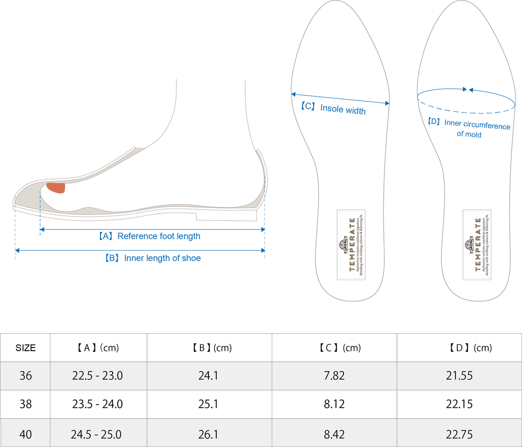 Ombre Size Chart