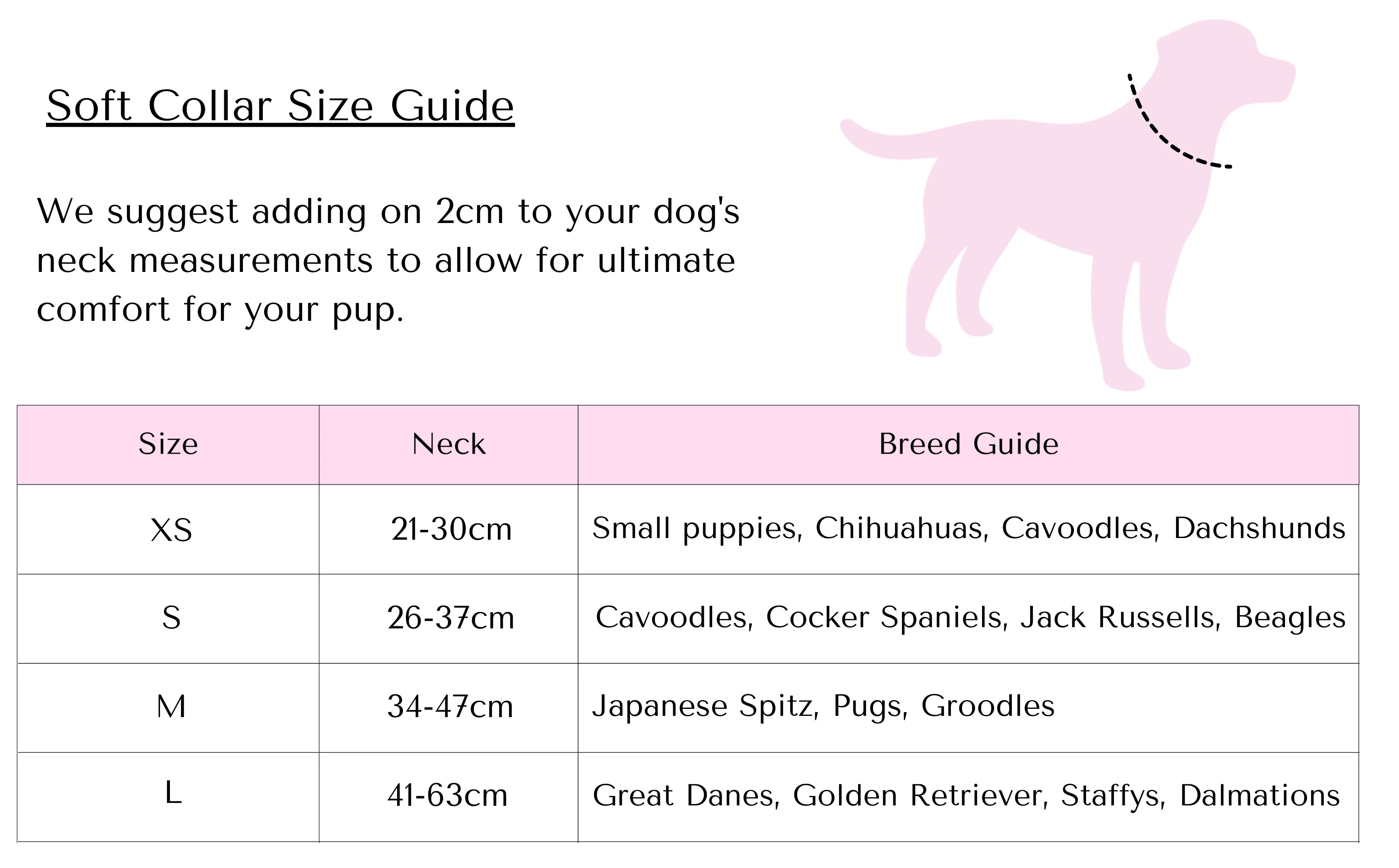 Soft paws for dogs size chart 2025