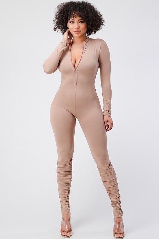 nude bodycon jumpsuit