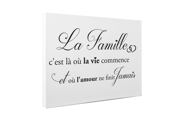 Decoration Interieure Tentures Murales Tapis Maison Famille Citation Ou La Vie Commence Duck Egg Bleu Toile Murale Art Photo Print