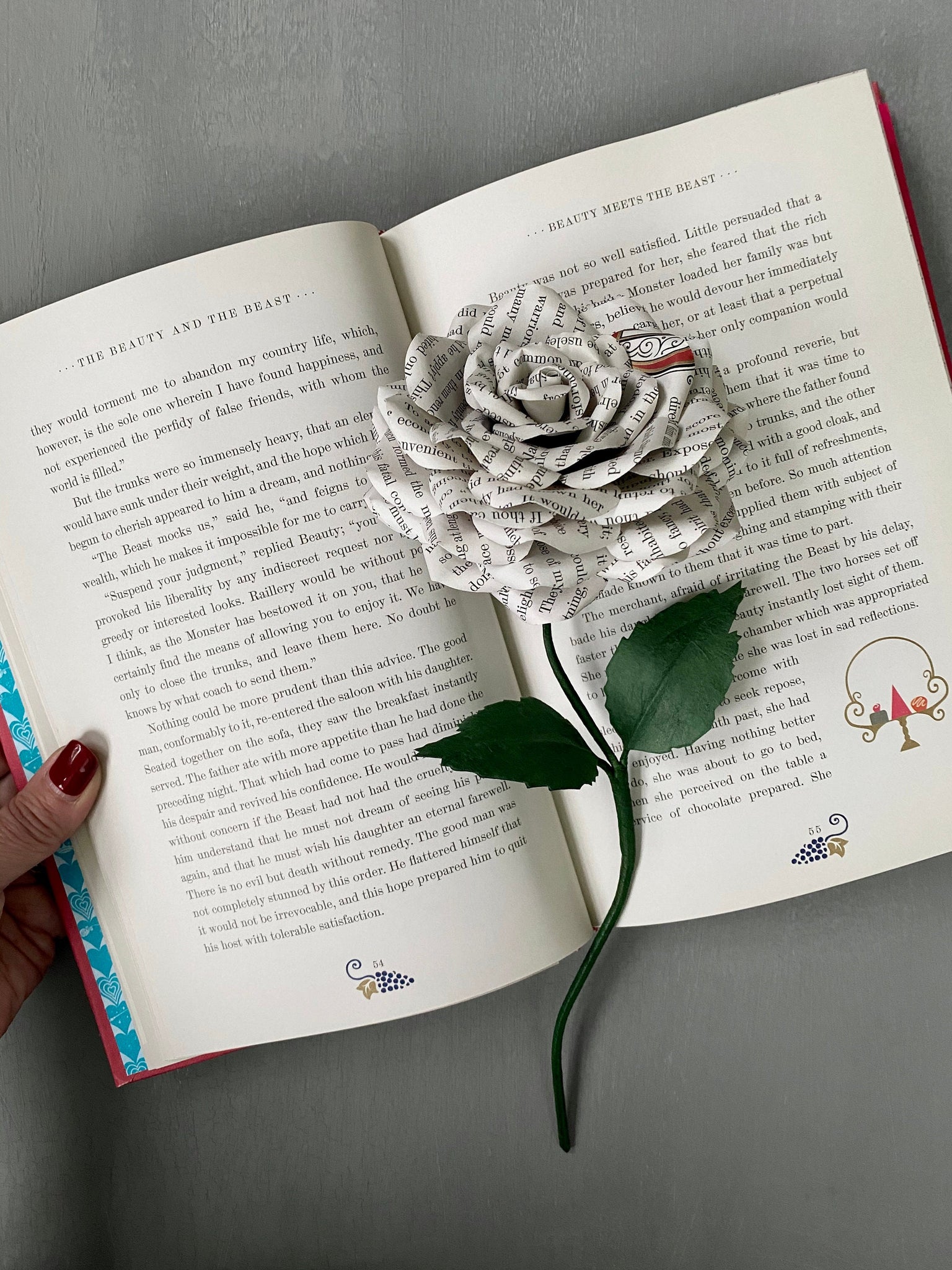 Beauty And The Beast Paper Rose Single Stem Paper Flowers Gift Wedd Alana Phoenix Co