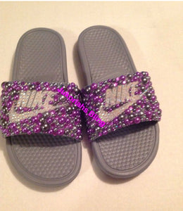 purple slides nike