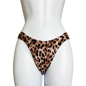 VYB Bikini Bottom Tan Black Baddie Cheeky Leopard Printed Size Medium
