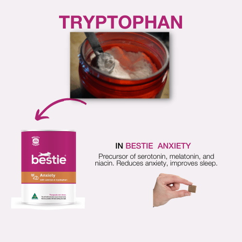 GRAPHIC SHOWING WHAT BESTIE PRODUCT CONTAINS TRYPTOPHAN