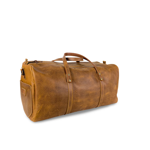 Leather Weekender Duffle Bag | Black