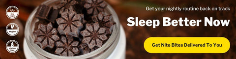 ad for nite bite sleep chocolates infused with adaptogens