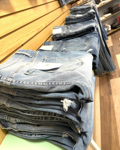 jeans on a shelf