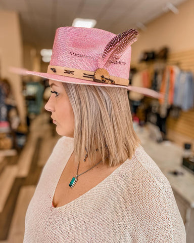 pink western hat