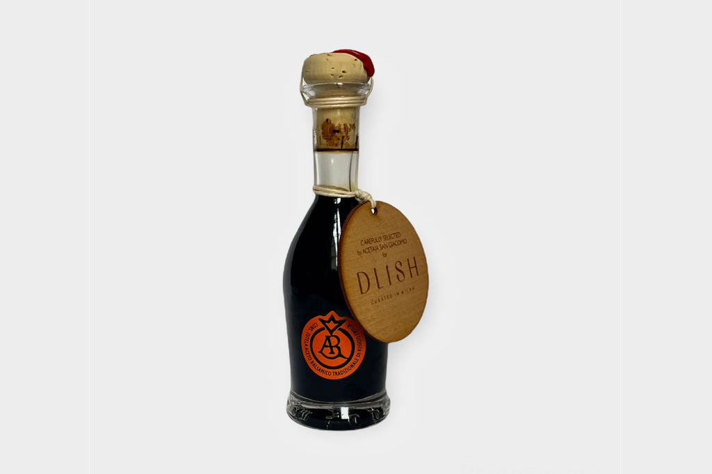 The Red Label Balsamic Vinegar is aged for a minimum of 12 years.