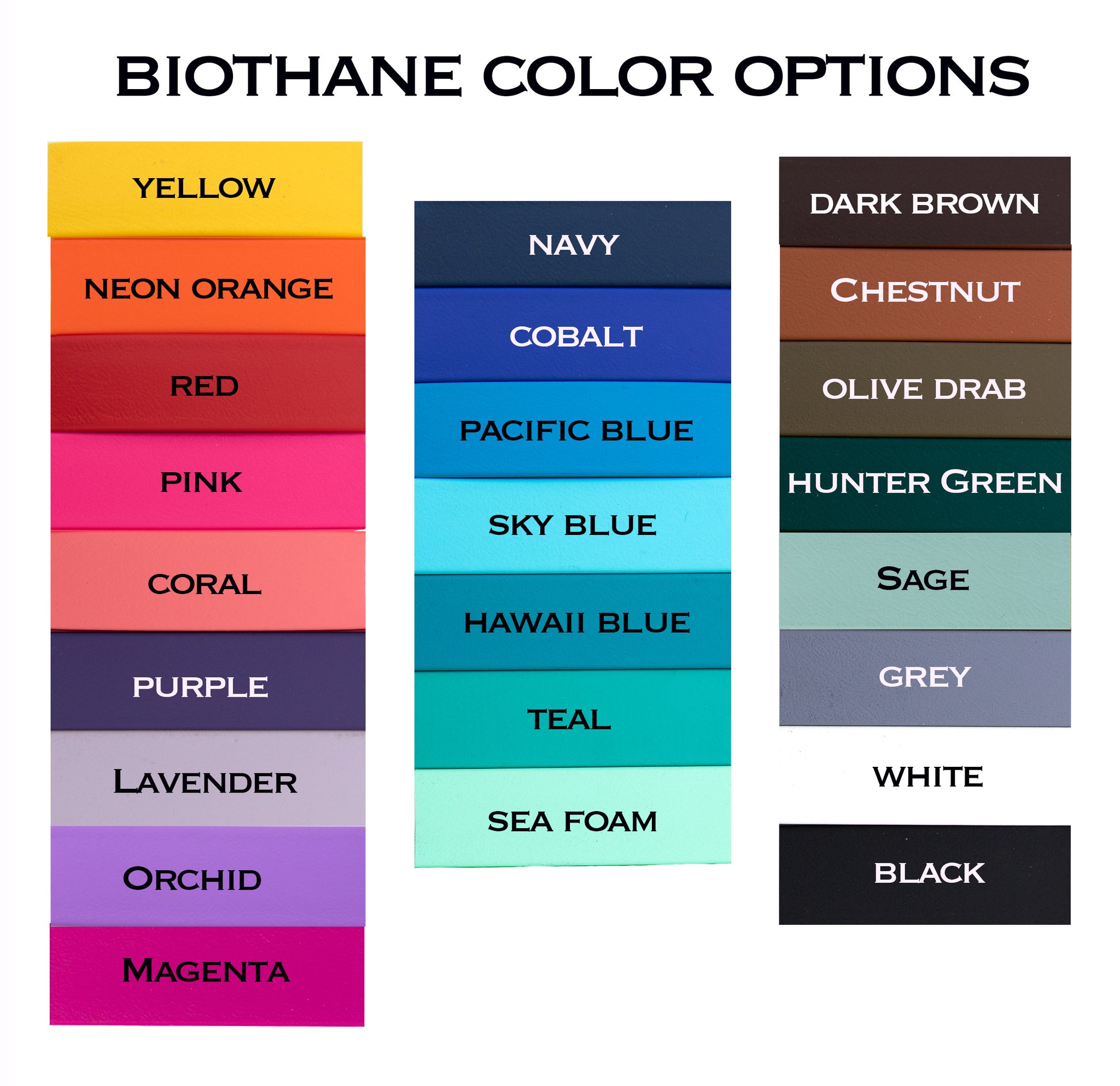 BioThane Color Options
