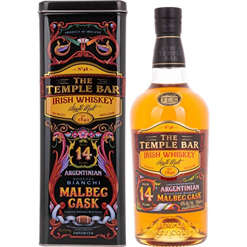 The+Temple+Bar+14+Years+Old+Single+Malt+Irish+Whiskey+Malbec+Cask+43%+Vol.+0,7l+in+Giftbox