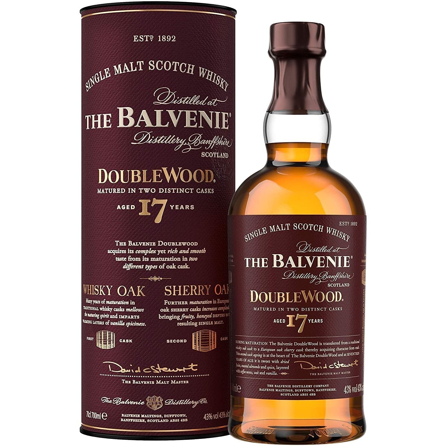 The+Balvenie+17+Years+Old+Double+Wood+43%+Vol.+0,7l+in+Giftbox
