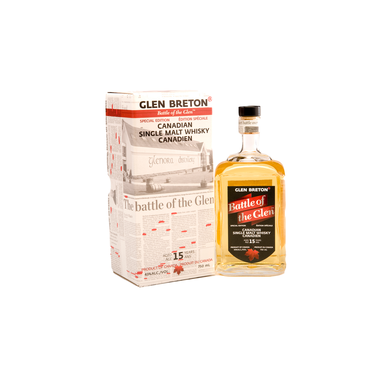 Glen+Breton+Battle+of+the+Glen+15+Years+Old+Canadian+Single+Malt+Whisky+43%+Vol.+0,7l+in+Giftbox