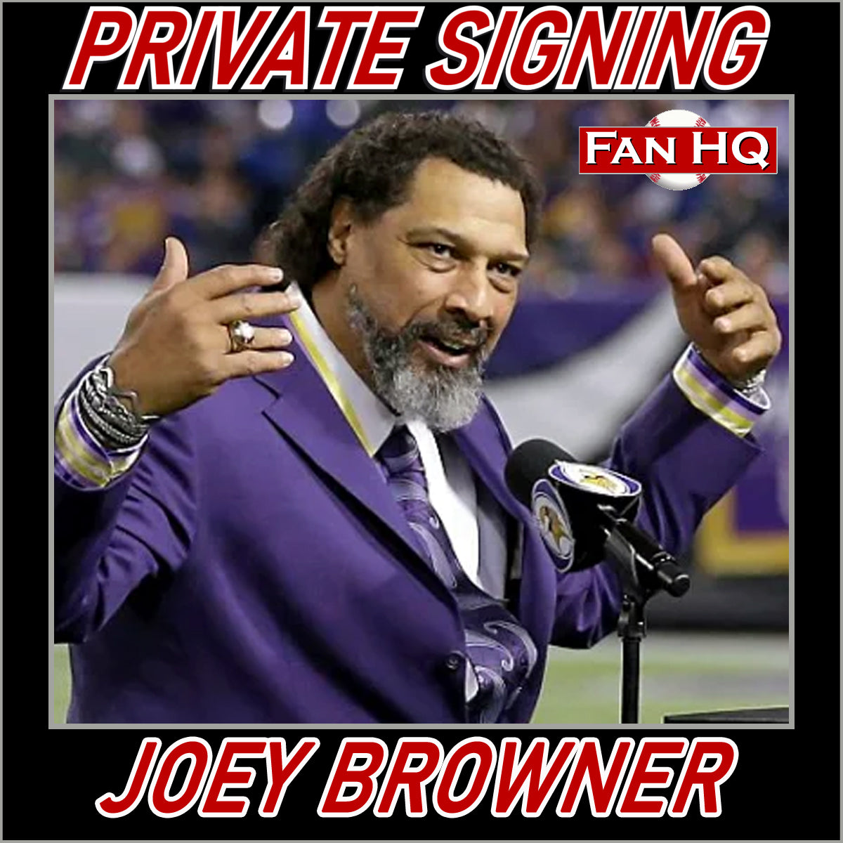 Joey Browner Autographed Purple Pro-Style Jersey w/ Fan HQ COA