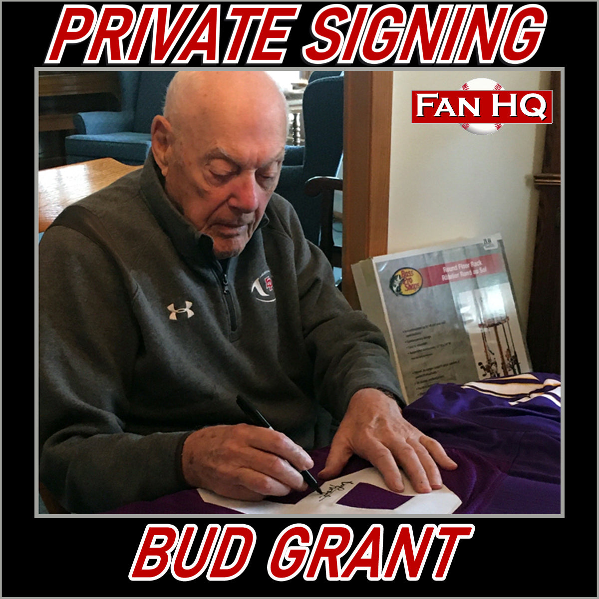 Bud Grant Autographed 1994 Goal Line Art Card #155 Minnesota