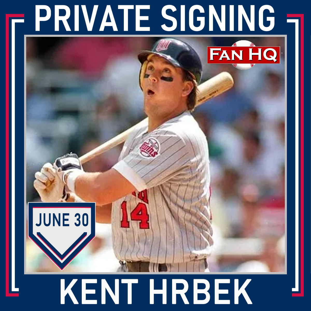 Kent Hrbek Signed and Inscribed 2000 Twins HOF Fan HQ Exclusive Numb