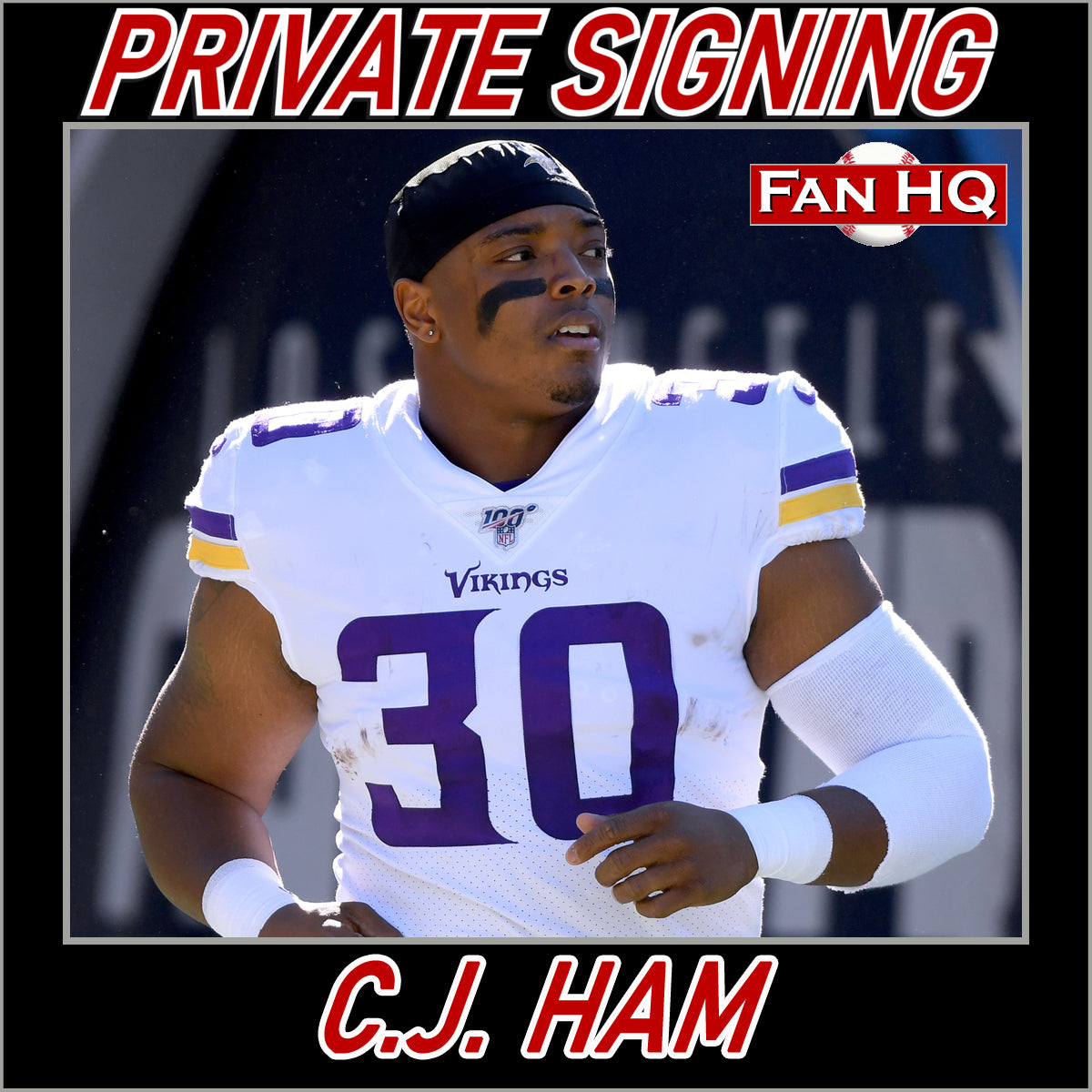 C.J. Ham Autographed Fan HQ Exclusive Blackout Nickname Jersey w/ Hammer Inscription (Numbered Edition) Standard Number (2-29)