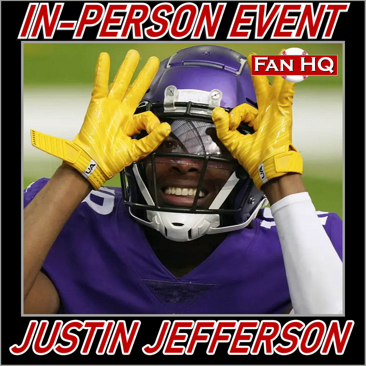 FanHQ Justin Jefferson Autographed Purple Color Rush Pro-Style Jersey