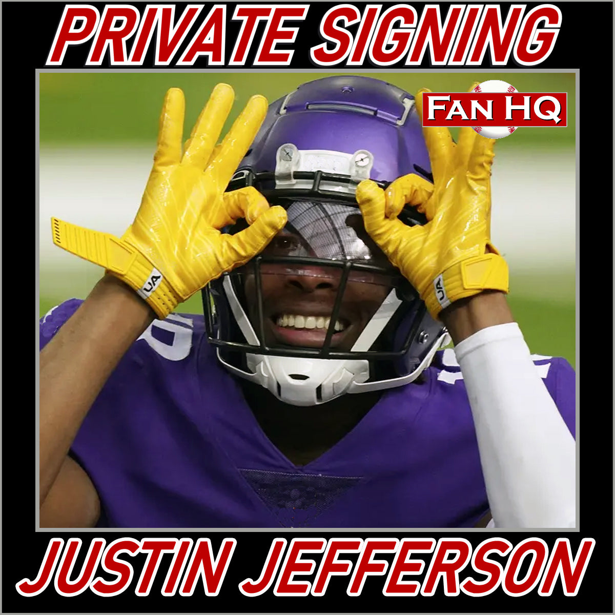 Justin Jefferson Autographed Fan HQ Exclusive Blackout Nickname Jersey
