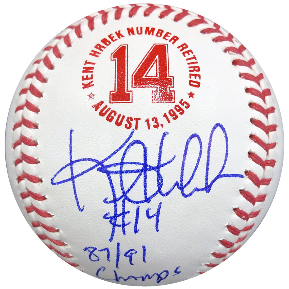 Kent Hrbek autographed baseball card (Minnesota Twins) 1986 True Value  Hardware #24
