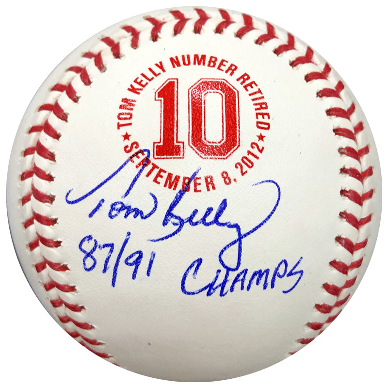 Tom Kelly Signed and Inscribed 87/91 Champs Fan HQ Exclusive Number  Retired Baseball Minnesota Twins (Number 10/10)