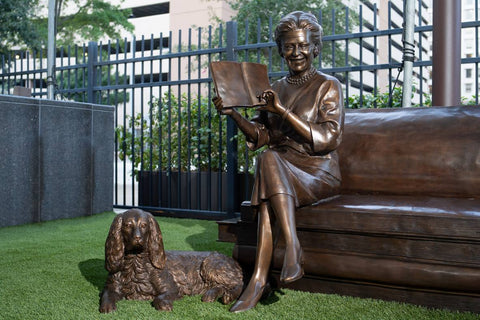 Barbara Bush Bronze Statue at the Houston Public Library. Designed and cast by Randolph Rose Collection