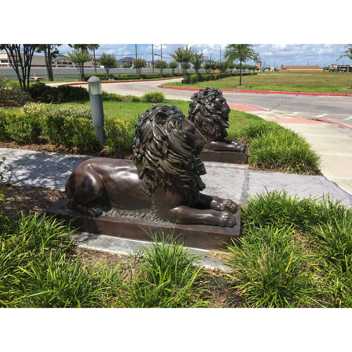 Pair of Crouching Palace Lion Statues | Randolph Rose Collection