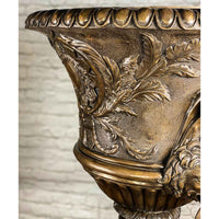 Tall Bronze Urn with Lion Head Handles