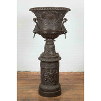 Tall Cast Bronze Urn on Pedestal | Randolph Rose Collection