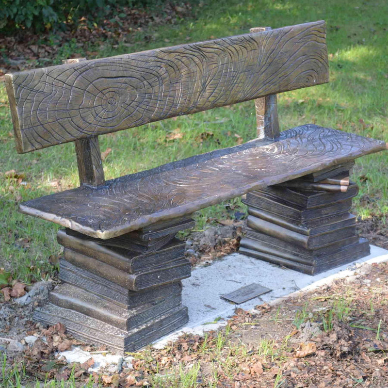 Bronze Library Bench Outdoor Garden Statues | Randolph Rose Collection